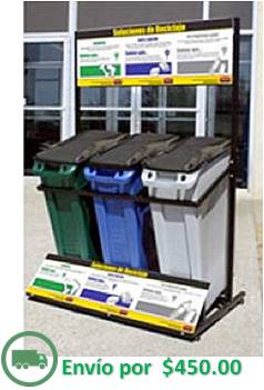 Isla de separacion de basura reciclaje Rubbermaid Slim Jim